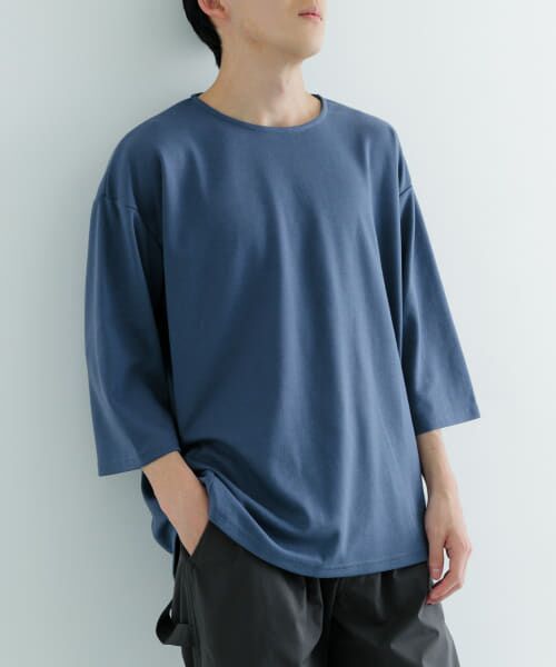 ＊＊URBAN RESEARCH ITEMS / アーバンリサーチ アイテムズ Tシャツ | 接触冷感 ポンチ 7分袖 Tシャツ（BLU）