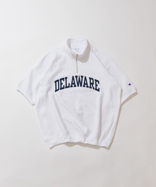 ＊＊URBAN RESEARCH ITEMS / アーバンリサーチ アイテムズ スウェット | Champion　RW Half Zip SS Sweat Z007（WHT）