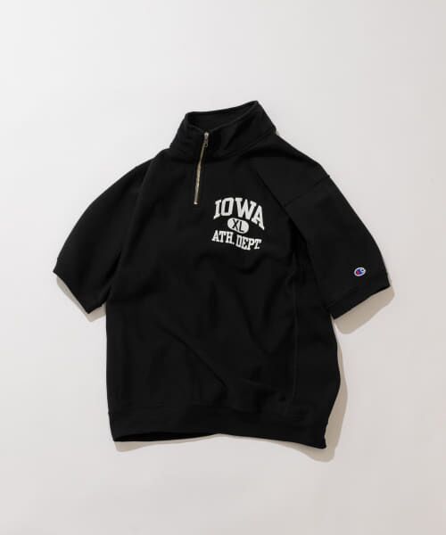 ＊＊URBAN RESEARCH ITEMS / アーバンリサーチ アイテムズ スウェット | Champion　RW Half Zip SS Sweat Z007（BLK）