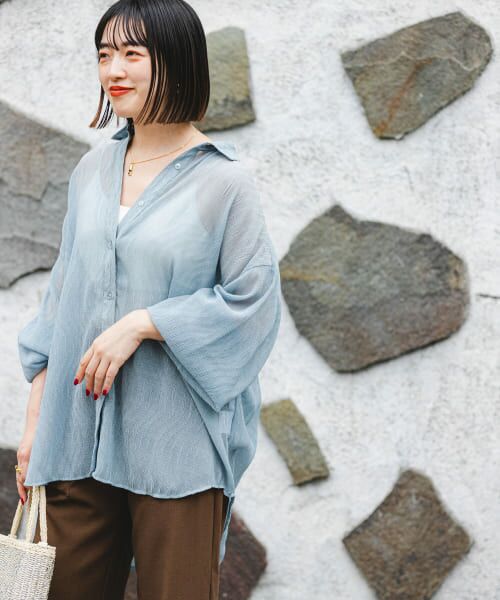 ＊＊URBAN RESEARCH ITEMS / アーバンリサーチ アイテムズ シャツ・ブラウス | 『接触冷感』ヨウリュウシアービッグシャツ（L.BLU）