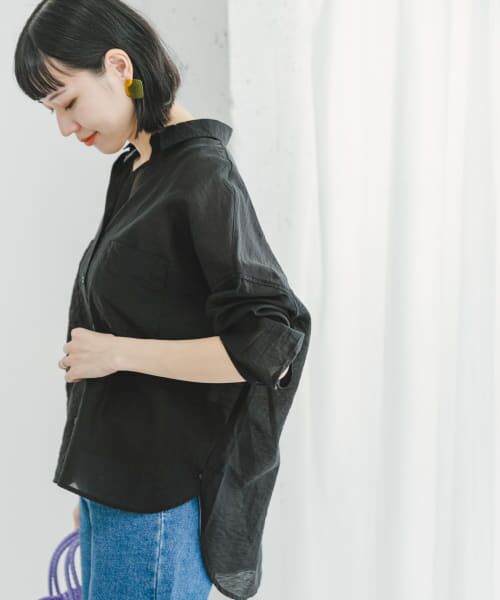 し商品 セール】 『2WAY仕様』シアーポケットスキッパーシャツ （シャツ
