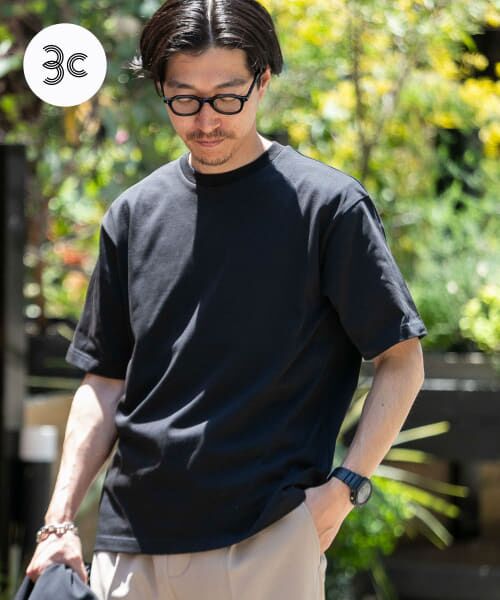 ＊＊URBAN RESEARCH ITEMS / アーバンリサーチ アイテムズ Tシャツ | USAコットン 接触冷感 シルケットT-shirts（BLK）