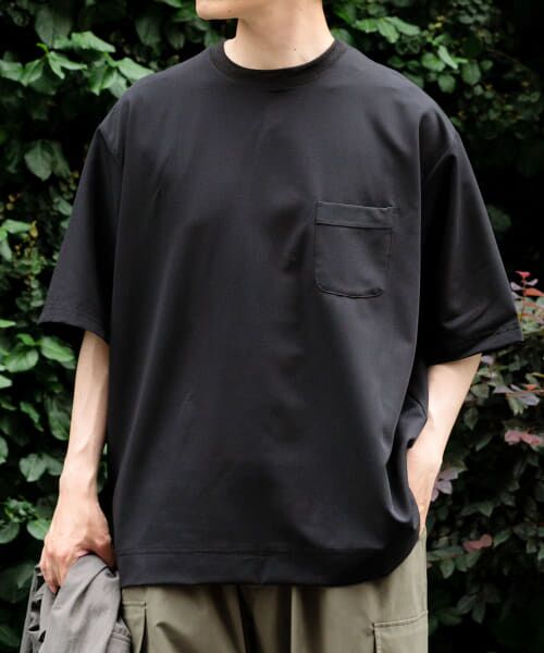 ＊＊URBAN RESEARCH ITEMS / アーバンリサーチ アイテムズ Tシャツ | 接触冷感 TRストレッチ 半袖ポケTシャツ（BLK）