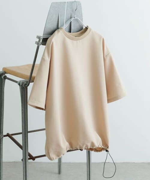 ＊＊URBAN RESEARCH ITEMS / アーバンリサーチ アイテムズ Tシャツ | 『セットアップ対応』吸水速乾 ストレッチトロ布帛 Tシャツ（L.BEG）