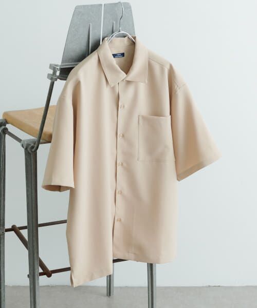 セットアップ　ITEMS URBAN RESEARCH ベージュ半袖シャツ　L セール】 『セットアップ対応』吸水速乾 ストレッチトロ 半袖