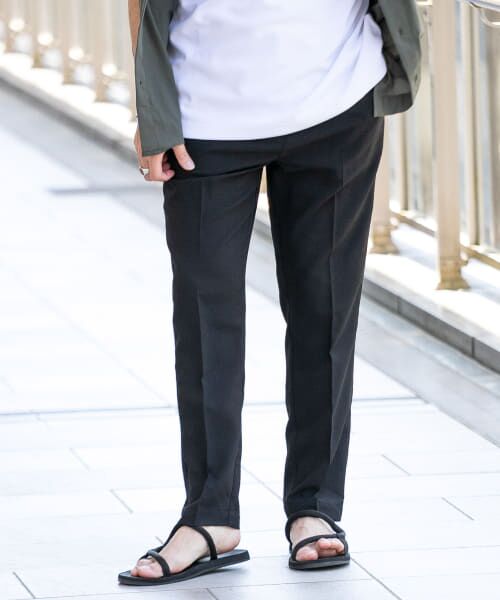 ＊＊URBAN RESEARCH ITEMS / アーバンリサーチ アイテムズ その他パンツ | 『イージーケア/UVカット』『セットアップ対応』クイックドライ リネンタッチ イージーパンツ（BLK）