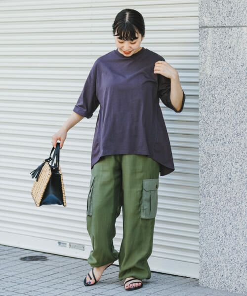 美品♪ガリャルダガランテ コットンワークシャツ バックギャザー ゆったり カーキ 1614050-15.jpg