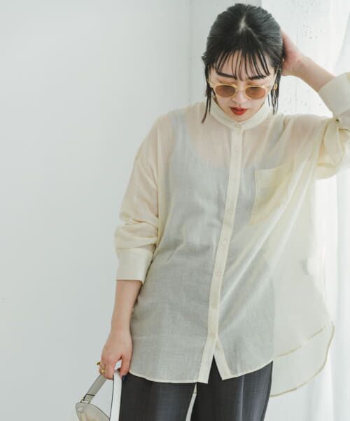 ＊＊URBAN RESEARCH ITEMS / アーバンリサーチ アイテムズ シャツ・ブラウス | コットンバンドカラーシャツ（L.BEG）