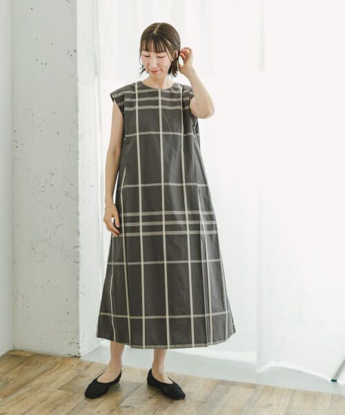 ＊＊URBAN RESEARCH ITEMS / アーバンリサーチ アイテムズ ワンピース | チェックフレアワンピース（CHA）