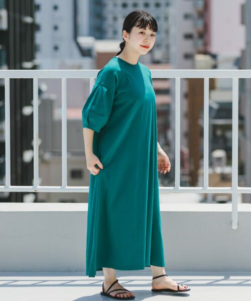 アーバンリサーチ　ロングワンピース　ボリュームスリーブ　麻100% セール】 ボリュームスリーブワンピース （ワンピース