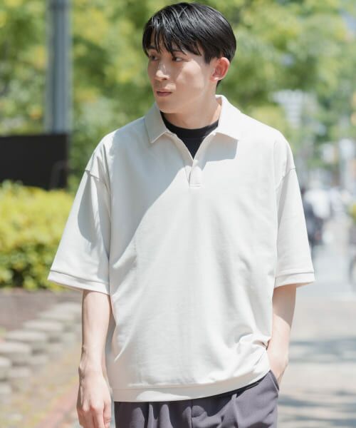 ＊＊URBAN RESEARCH ITEMS / アーバンリサーチ アイテムズ Tシャツ | リサイクルポンチ スキッパーポロシャツ（OFF）