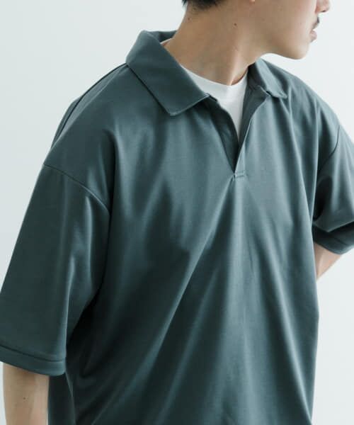 ＊＊URBAN RESEARCH ITEMS / アーバンリサーチ アイテムズ Tシャツ | リサイクルポンチ スキッパーポロシャツ（GRN）