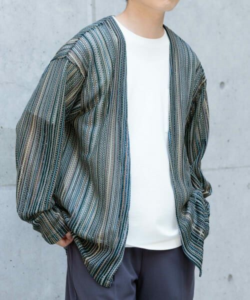＊＊URBAN RESEARCH ITEMS / アーバンリサーチ アイテムズ カーディガン・ボレロ | バルファレース ミックスカラー カーディガン（BLU）