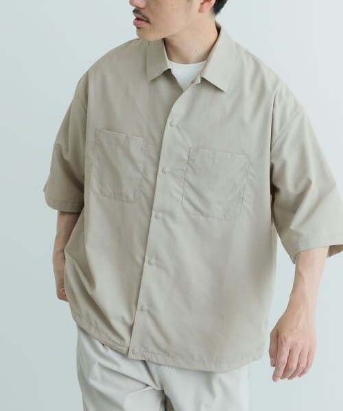 ＊＊URBAN RESEARCH ITEMS / アーバンリサーチ アイテムズ シャツ・ブラウス | 『UVカット』クールタッチナイロン スナップボタンショートスリーブシャツ（KHK）
