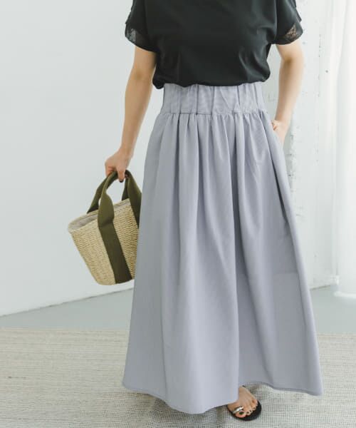 ＊＊URBAN RESEARCH ITEMS / アーバンリサーチ アイテムズ スカート | サッカーストライプスカート（L.BLU）