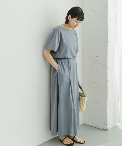 ＊＊URBAN RESEARCH ITEMS / アーバンリサーチ アイテムズ ワンピース | ウエストギャザーワンピース（BLU）
