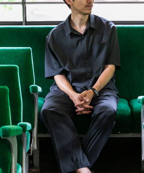 ＊＊URBAN RESEARCH ITEMS / アーバンリサーチ アイテムズ シャツ・ブラウス | 『セットアップ対応』ヨウリュウ レギュラーカラー 半袖シャツ（NVY）