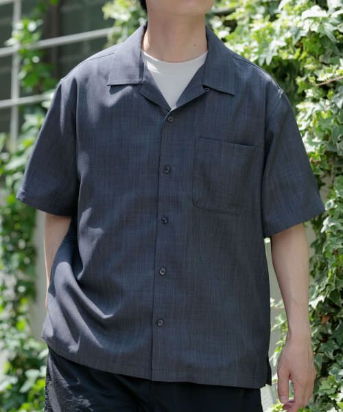＊＊URBAN RESEARCH ITEMS / アーバンリサーチ アイテムズ シャツ・ブラウス | 『吸水速乾/イージーケア/UVカット』『セットアップ対応』高機能ツイル オープンカラー半袖シャツ（CHA）