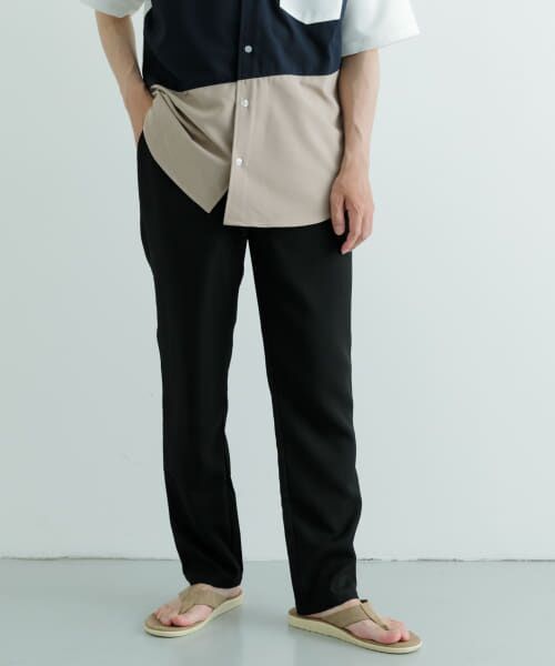 ＊＊URBAN RESEARCH ITEMS / アーバンリサーチ アイテムズ その他パンツ | 『吸水速乾/イージーケア/UVカット』『セットアップ対応』高機能ツイル ウエストイージー スラックス（BLK）
