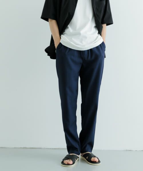 ＊＊URBAN RESEARCH ITEMS / アーバンリサーチ アイテムズ その他パンツ | 『吸水速乾/イージーケア/UVカット』『セットアップ対応』高機能ツイル ウエストイージー スラックス（NVY）