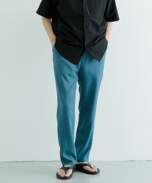 ＊＊URBAN RESEARCH ITEMS / アーバンリサーチ アイテムズ その他パンツ | 『吸水速乾/イージーケア/UVカット』『セットアップ対応』高機能ツイル ウエストイージー スラックス（BLUGRY）