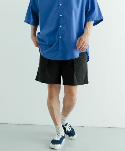 ＊＊URBAN RESEARCH ITEMS / アーバンリサーチ アイテムズ ショート・ハーフ・半端丈パンツ | コットンナイロン RIP STOPショートパンツ（BLK）
