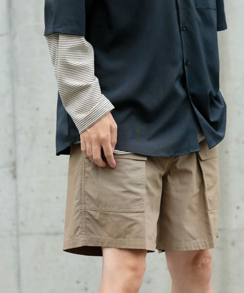 ＊＊URBAN RESEARCH ITEMS / アーバンリサーチ アイテムズ ショート・ハーフ・半端丈パンツ | コットンナイロン RIP STOPショートパンツ（KHK）