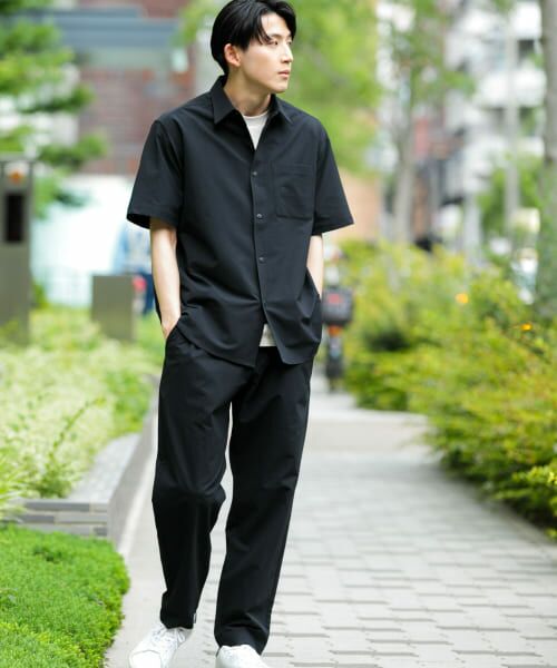 ＊＊URBAN RESEARCH ITEMS / アーバンリサーチ アイテムズ シャツ・ブラウス | 二重織 半袖シャツ+パンツ 2セット（BLK）