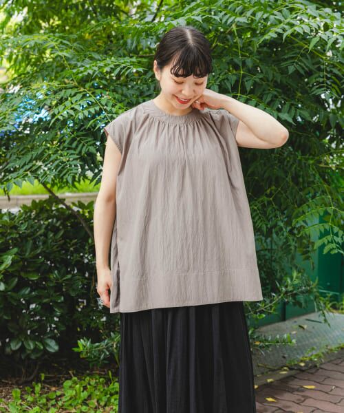 ＊＊URBAN RESEARCH ITEMS / アーバンリサーチ アイテムズ シャツ・ブラウス | サイドスリットフレンチブラウス（MOC）