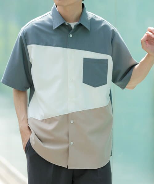 セットアップ　ITEMS URBAN RESEARCH ベージュ半袖シャツ　L URBAN RESEARCH ITEMS｜『セットアップ対応』シアサッカー