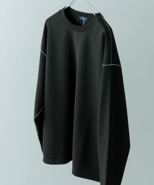 ＊＊URBAN RESEARCH ITEMS / アーバンリサーチ アイテムズ Tシャツ | ソフトダンボール カラーステッチ カットソー（BLK）