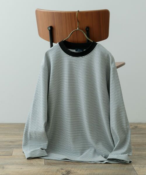 ＊＊URBAN RESEARCH ITEMS / アーバンリサーチ アイテムズ Tシャツ | 起毛ボーダー ロングスリーブカットソー（WHT）