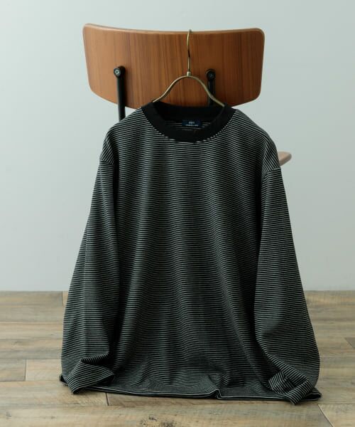 ＊＊URBAN RESEARCH ITEMS / アーバンリサーチ アイテムズ Tシャツ | 起毛ボーダー ロングスリーブカットソー（BLK）