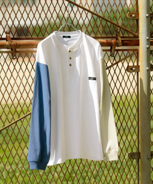 ＊＊URBAN RESEARCH ITEMS / アーバンリサーチ アイテムズ Tシャツ | 天竺 ワンポイント ヘンリーロングスリーブTシャツ（CRAZY）