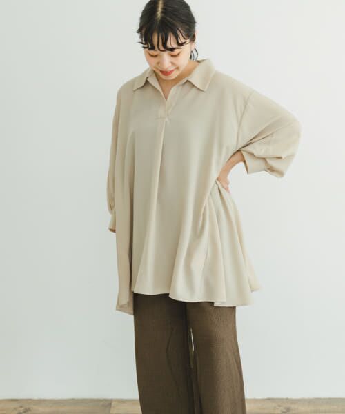 ＊＊URBAN RESEARCH ITEMS / アーバンリサーチ アイテムズ シャツ・ブラウス | スキッパーチュニック（L.BEIGE）