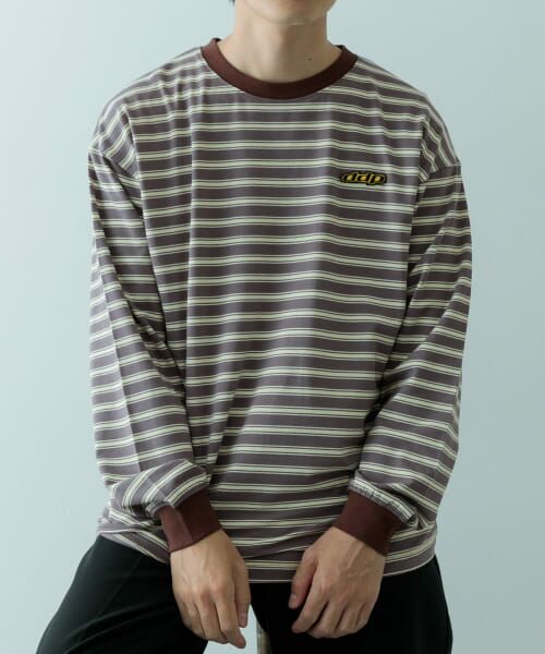 ＊＊URBAN RESEARCH ITEMS / アーバンリサーチ アイテムズ Tシャツ | ddp　Retro Border Ringer Long-Sleeve T-shirts（CHA）