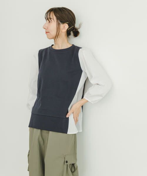 ＊＊URBAN RESEARCH ITEMS / アーバンリサーチ アイテムズ Tシャツ | フハクキリカエプルオーバー（NVY）