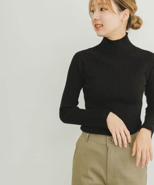 ＊＊URBAN RESEARCH ITEMS / アーバンリサーチ アイテムズ ニット・セーター | モチモチハイネックリブニット（BLK）