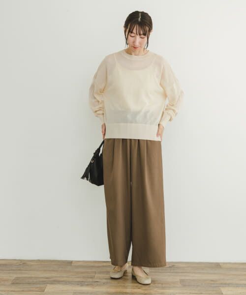 シアーニット×イージーパンツセット （ニット・セーター