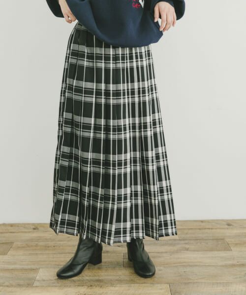 ＊＊URBAN RESEARCH ITEMS / アーバンリサーチ アイテムズ スカート | チェックプリーツスカート（BLK）