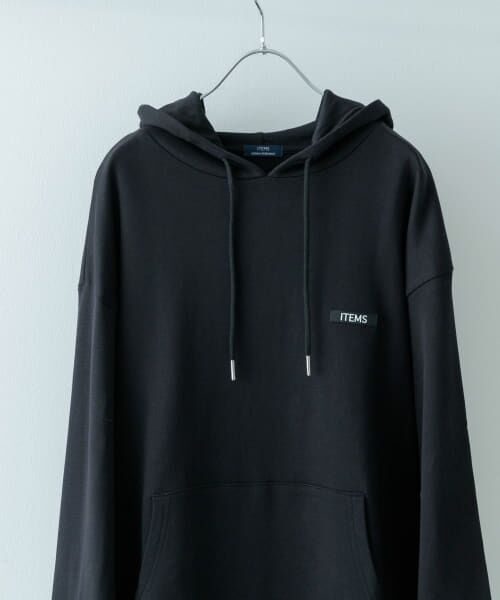 ＊＊URBAN RESEARCH ITEMS / アーバンリサーチ アイテムズ パーカー | 『XLサイズあり』シリコーンワッペン スウェット プルオーバーパーカー（BLK）