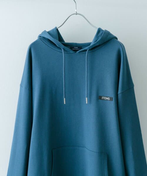 ＊＊URBAN RESEARCH ITEMS / アーバンリサーチ アイテムズ パーカー | 『XLサイズあり』シリコーンワッペン スウェット プルオーバーパーカー（BLUEGRN）