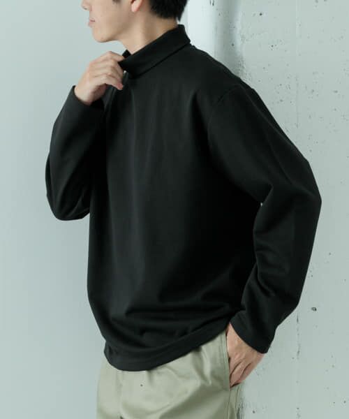 ＊＊URBAN RESEARCH ITEMS / アーバンリサーチ アイテムズ Tシャツ | 発熱機能 ハイネックカットソー（BLK）