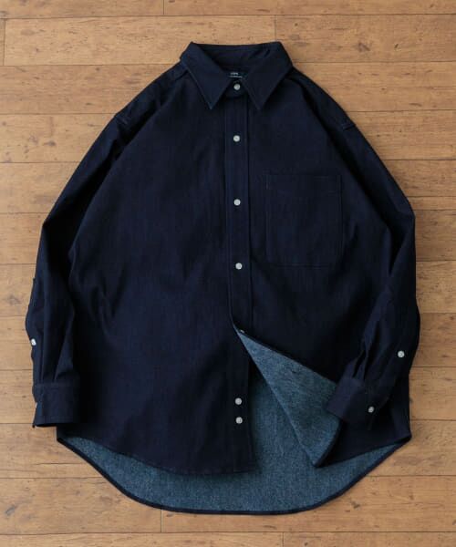 ＊＊URBAN RESEARCH ITEMS / アーバンリサーチ アイテムズ シャツ・ブラウス | 裏起毛デニム レギュラーカラーシャツ（BLK）