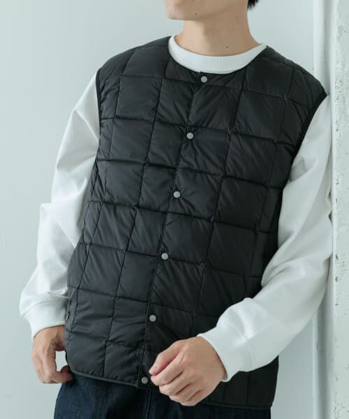 ＊＊URBAN RESEARCH ITEMS / アーバンリサーチ アイテムズ ダウンジャケット・ベスト | TAION　Crew Neck Button Down Vest（BLK）