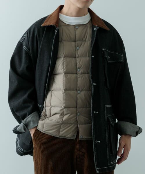 ＊＊URBAN RESEARCH ITEMS / アーバンリサーチ アイテムズ ダウンジャケット・ベスト | TAION　Crew Neck Button Down Vest（KHK）