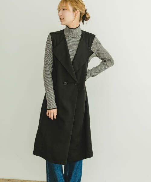 ＊＊URBAN RESEARCH ITEMS / アーバンリサーチ アイテムズ ベスト | ジレワンピース（BLK）