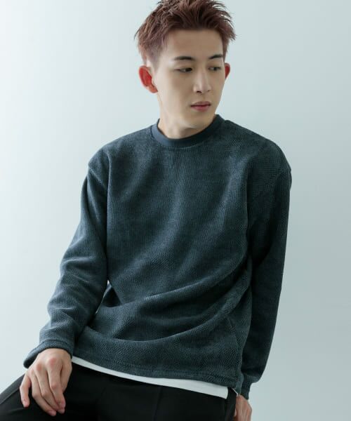 ＊＊URBAN RESEARCH ITEMS / アーバンリサーチ アイテムズ スウェット | JQカットモール アンサンブル（BLUE GRAY）