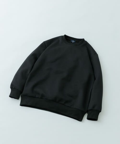 ＊＊URBAN RESEARCH ITEMS / アーバンリサーチ アイテムズ スウェット | ストレッチダンボール クルーネックプルオーバー（BLK）