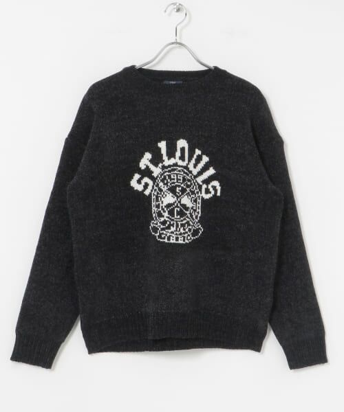 新品❤️archivio ロゴ入りセーター 青 ロゴ刺繍ケーブルNTPO|ems excite | RETRO GIRL ONLINE STORE